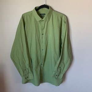 Green Van Heusen Studio slim fit stretch dress shirt 18 neck 34-35 sleeve